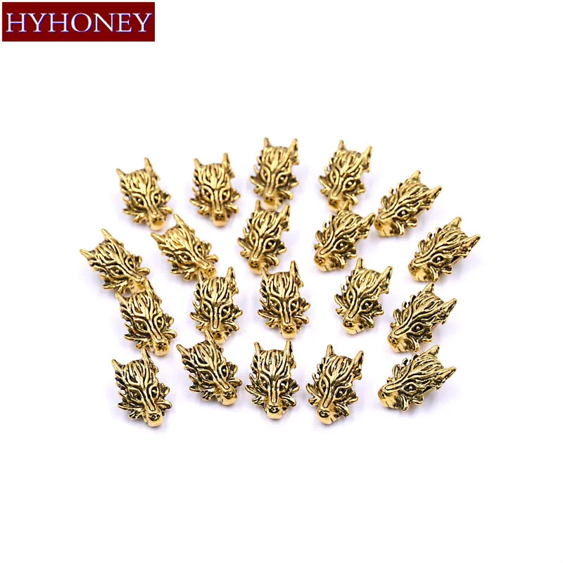 

HYHONEY 20Pcs/Lot Dragon head Accessories Alloy DIY for Bracelet Handmade Jewelry making Wholesale