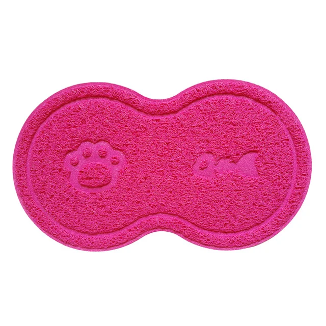 Pink Щенок кошка для Кормления Собаки коврик милый ПВХ кровать блюдо миска еда вода корма салфетки протрите чистые принадлежности для животных - Цвет: Pink
