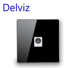 Британский стандарт, стиль, современная настенная розетка для телевизора, антенна, коаксиальное настенное крепление, акриловый белый/черный кабель, ТВ, причудливая Хрустальная стеклянная панель