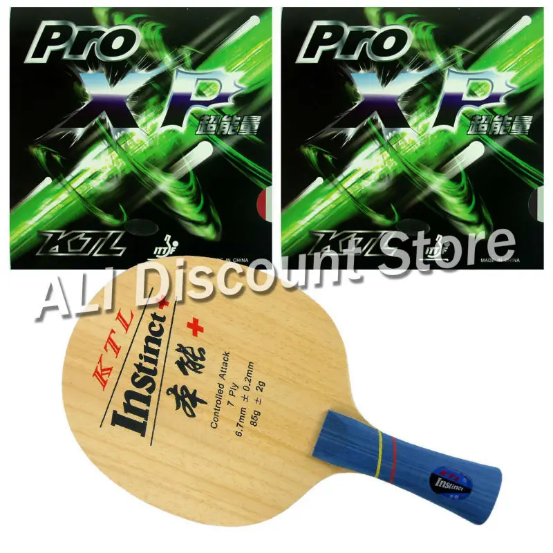 KTL Instinct+ Shakehand Blade with 2x Pro XP Rubbers for a Table Tennis