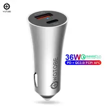 36W 2-портовый Quick Charge 4,0 автомобиля Зарядное устройство для iPhone/iPad/samsung/huawei/XIAOMI QC3.0 6A быстрое зарядное устройство PD сотовый телефон Зарядное устройство с металлическим корпусом