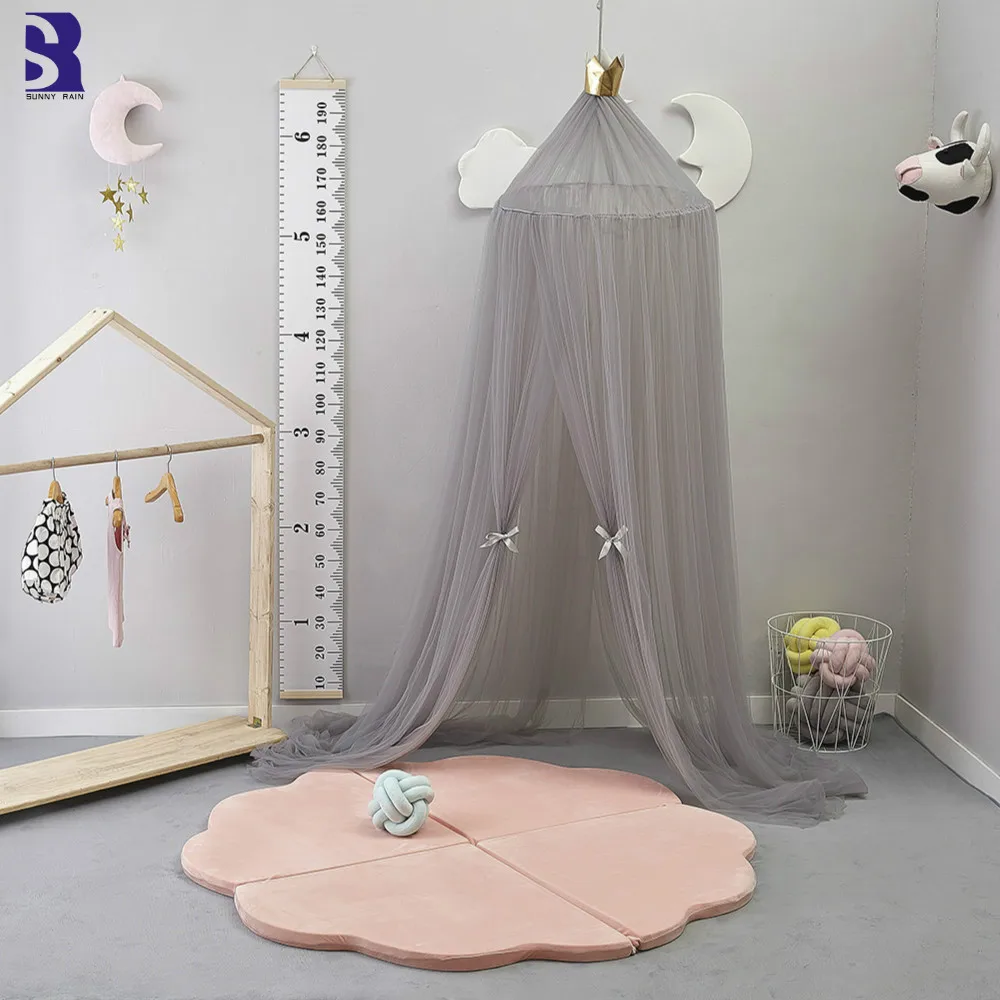 

SunnyRain 1-Piece Tulle Crib Canopy Mosquito Bed Tent Baby Mosquito Nets Bed Net Round Dome Canopy 240cm Height