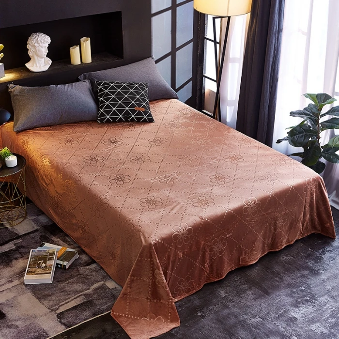 

1pc bed set Warm soft Crystal velvet Flat bed Sheet Mattress Cover Bedding Linens Bed Sheets Double Queen Size free shipping