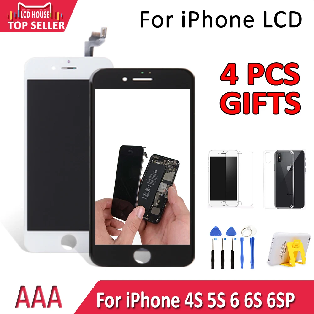 Горячая Распродажа AAA Pantalla для iPhone 4S 6 6S PLUS 6SP ЖК-экран дигитайзер Рамка в сборе