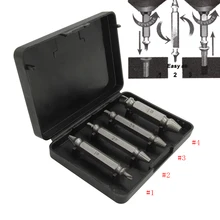 4pcs Double Ended Damaged Screw Extractor Drill Bits Broken Breakage Head  Wood Bolts Remover Extract Drill Tool 1# 2# 3# 4#