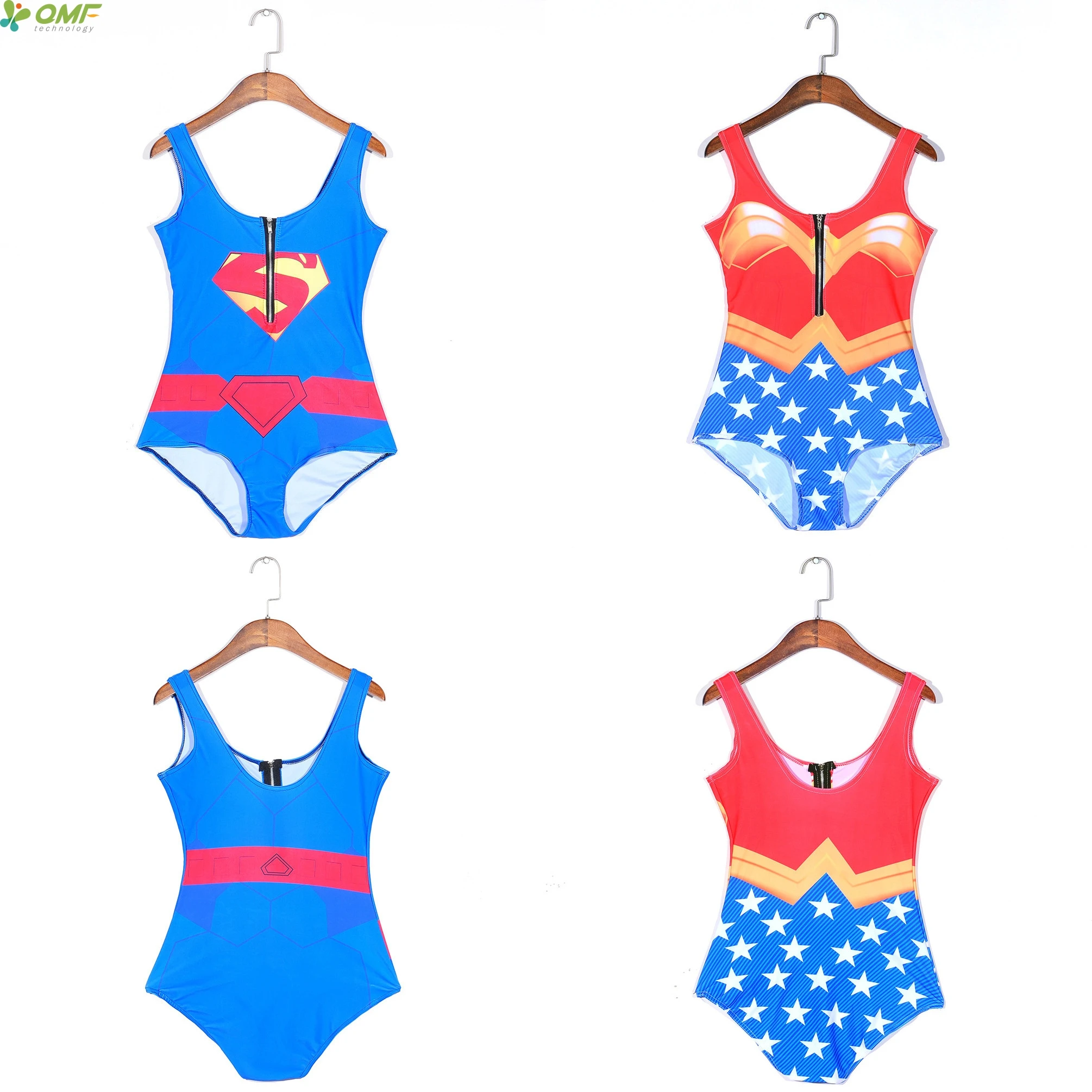 Sexy cremallera frontal una Bikini Superman Tankini Swimsuits maravilla mujer trajes de baño Sexy alta cintura Monokini traje baño _ AliExpress Mobile