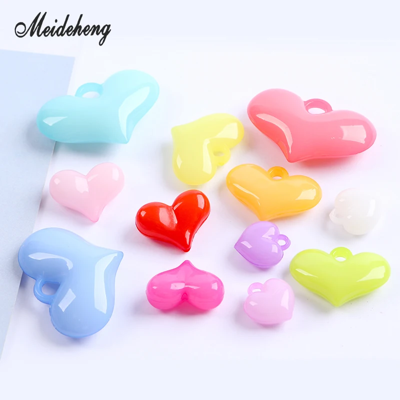 

Acrylic Jelly Heart bead Multicolor Key ring Earring Pendant Hair ornament jewelry accessories handmade materials