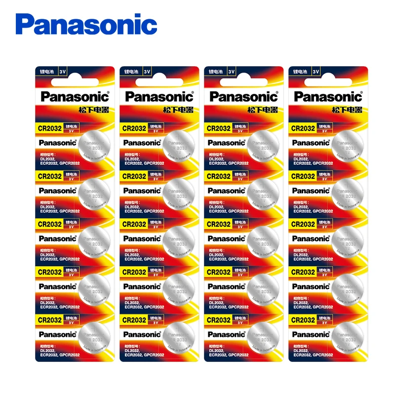 

Panasonic 20Pcs/Lot CR2032 Button Battery 20mm*3.2mm 3V Lithium Button Coin Cell Watch Batteries for Watch Computer CR 2032