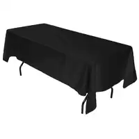 5pcs Double Stitched Edge 145cmx304cm Satin Tablecloth Table Cloth For Home Wedding Party Christmas Decoration 22 Colors