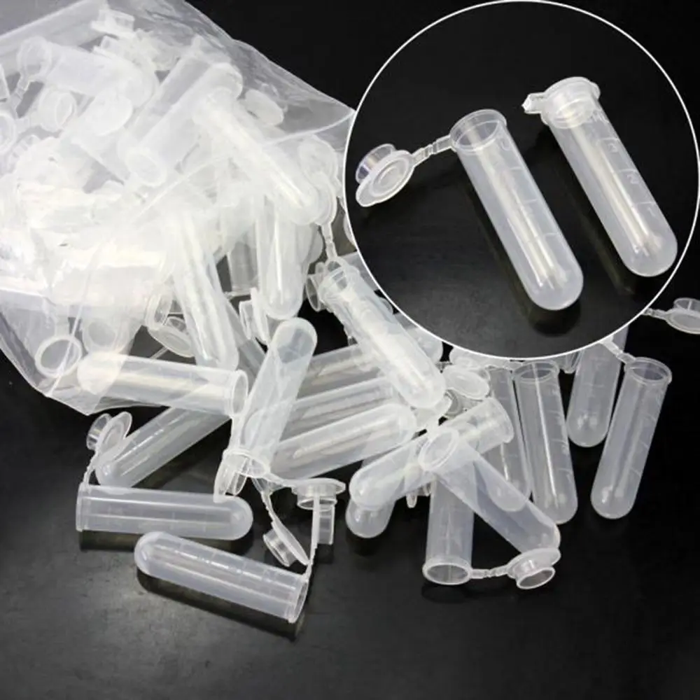 5ml Plastic Vial Tube Sample Storage Container, 50PCS Polypropylene