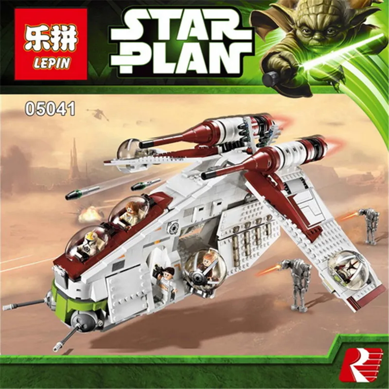 

Lepin 05041 1175Pcs Genuine The The Republic Gunship Set Educational Building Blocks Bricks Toys Christmas gifts 75021