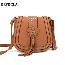 REPRCLA, роскошные женские сумки с цветочной кисточкой, дизайнерские сумки с заклепками, сумки-мессенджеры, высокое качество, из искусственной кожи, сумка через плечо