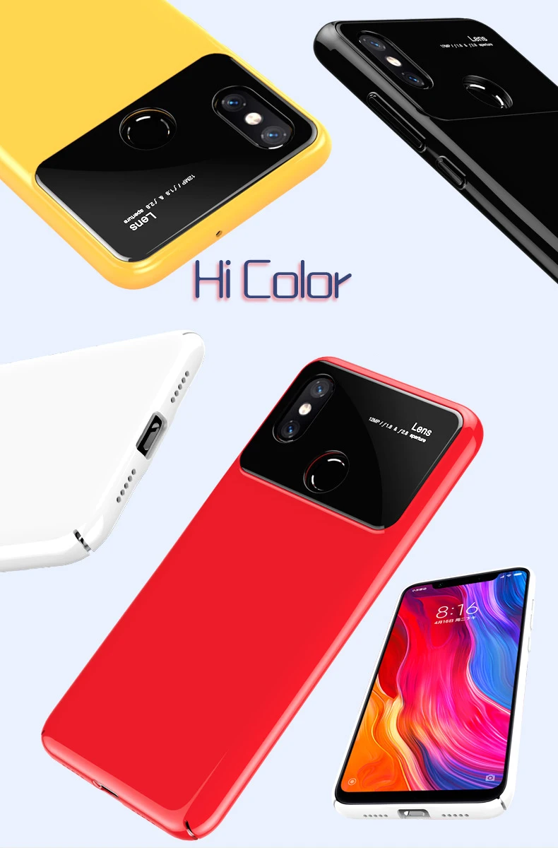 Защитный чехол для телефона для Xiao mi 8 чехол для телефона противоударный ПК крышка с объективом стекло для mi 8