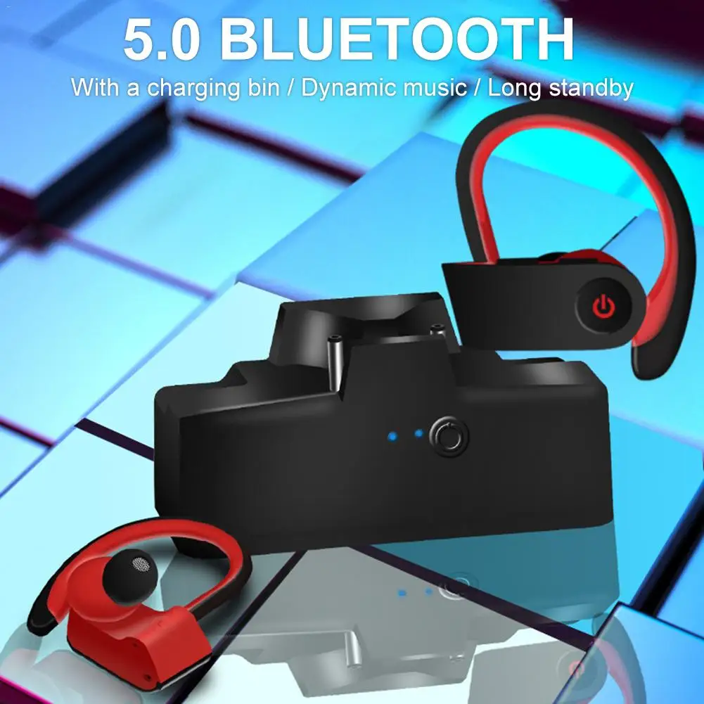 TWS гарнитура с поддержкой Bluetooth 5 0 подвесной Тип уха настоящая Беспроводная