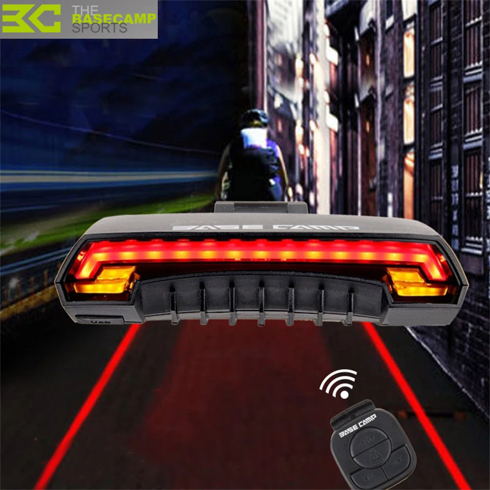 

BaseCamp Intelligent Remote Bicycle Tail Light Waterproof Laser LED Bike Light 5 Modes USB Warning Bicycle Light Bike Accessorie