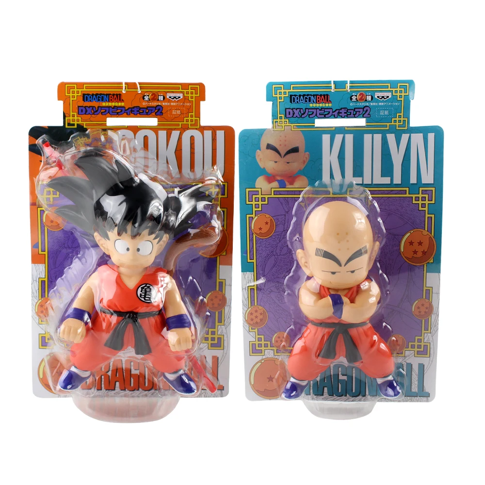 

22cm Anime Dragon Ball Son Goku Gokou Klilyn Krillin Q Version Figurine PVC Action Figure Collection Mini Model Toys Doll