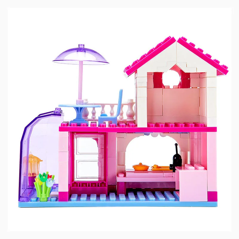 Bricolage домом Poupée poupée миниатюрный Avec Des Meubles En дом Miniaturas Jouets Pour Enfants Nouvelle|Блочные