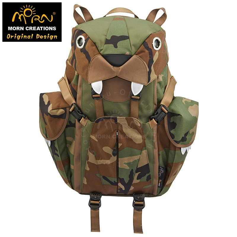 Morn Creations Hong Kong Original Design Cordura & Water Repellent 600D Polyester Fabric with YKK Zipper Big Cats Backpack