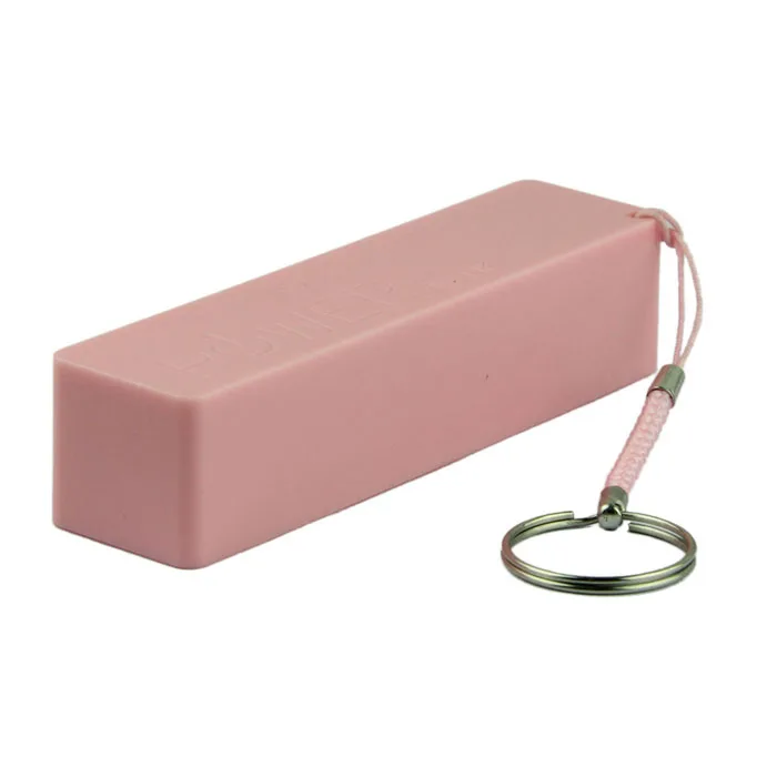 New Portable Power Bank 18650 External Backup Battery Charger With Key Chain Pink#BL5