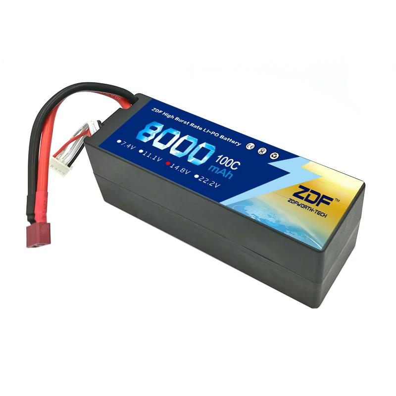 ZDF 2 шт./лот Lipo RC аккумулятор 4S 14,8 V 8000mAh 100C Max 200C Жесткий Чехол Для RC автомобиля грузовика лодки вертолета квадрокоптера