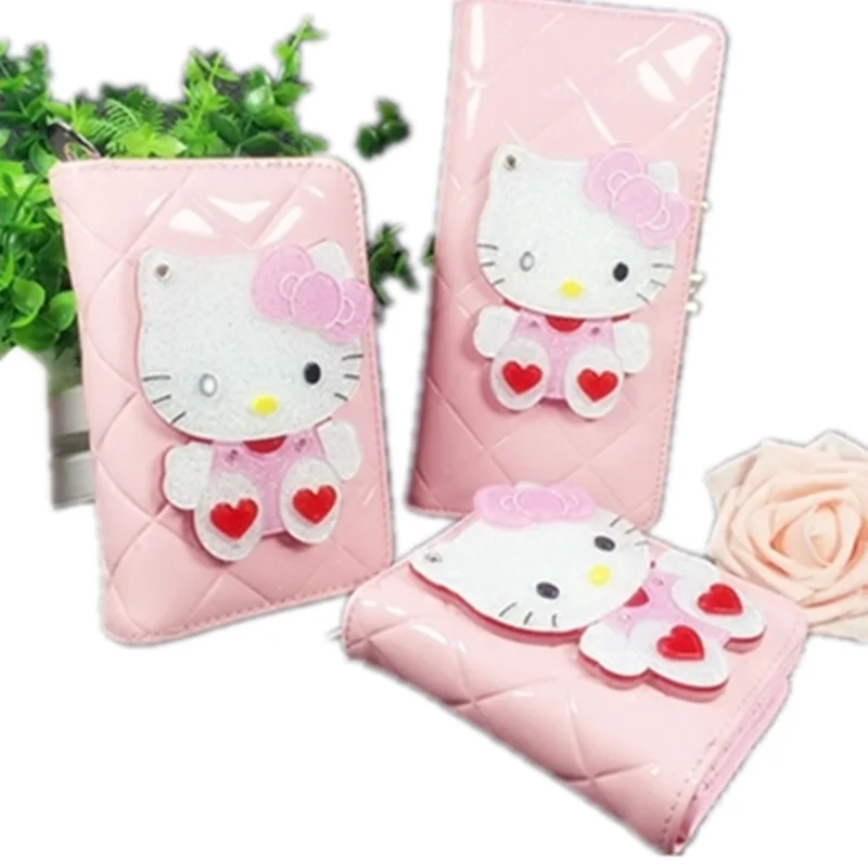 Женский кожаный кошелек на магнитной застежке складной длинный/короткий
