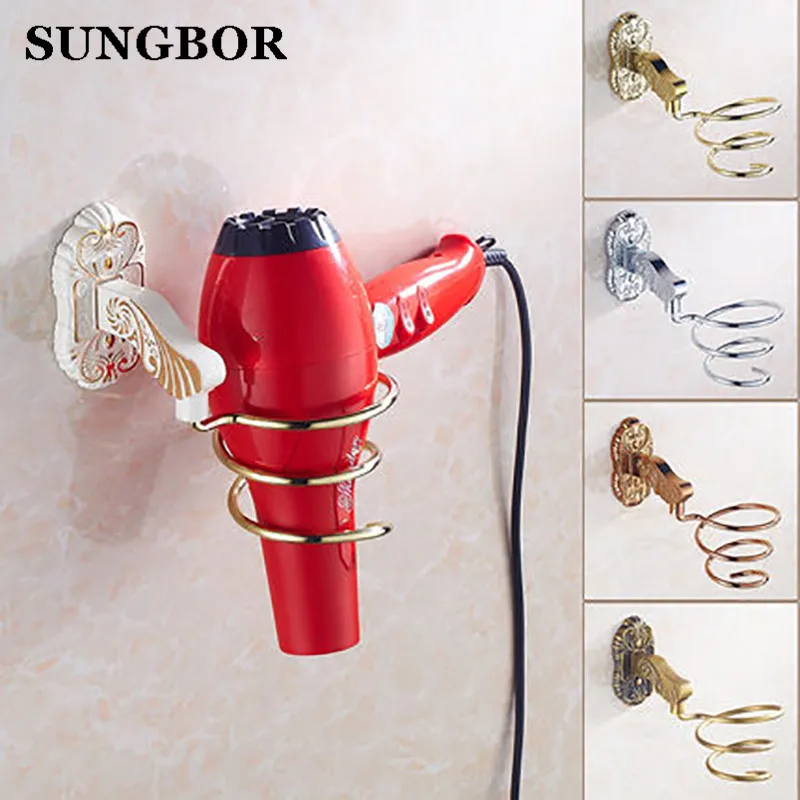 Euro Bathroom Hair Dryer Holder Solid Brass Golden Finish Wall Mounted Hair Dryer Rack Wall Storage Rack Shelf SL-5805R gold finish brass bathroom hair dryer holder wall mounted