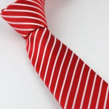 Для мужчин костюм Галстуки Дизайн красный с белым Диагональ Полосатый галстук узкий галстук 7 см рубашки платья свадебные галстук gravatas Corbata