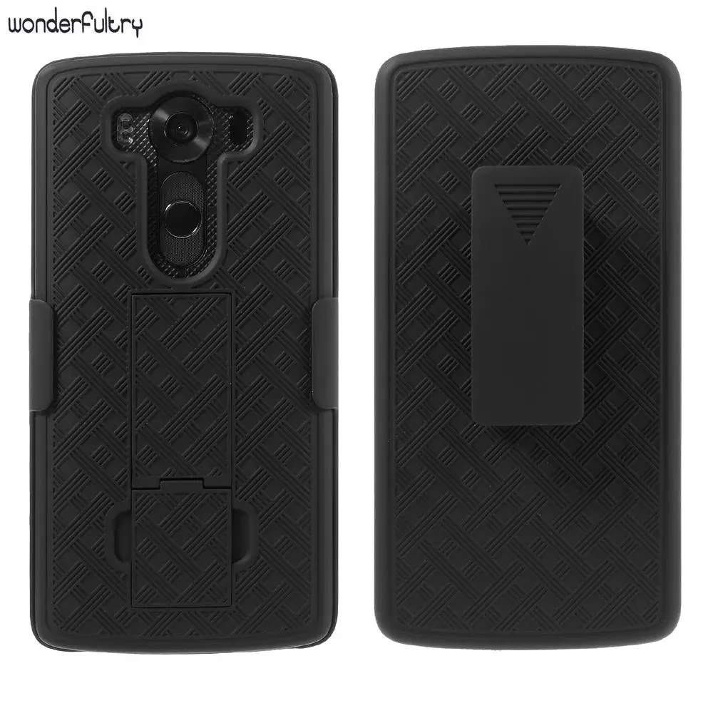 Wonderfultry Phone Cover For LG V10 Checker Design Anti slip Belt Clip