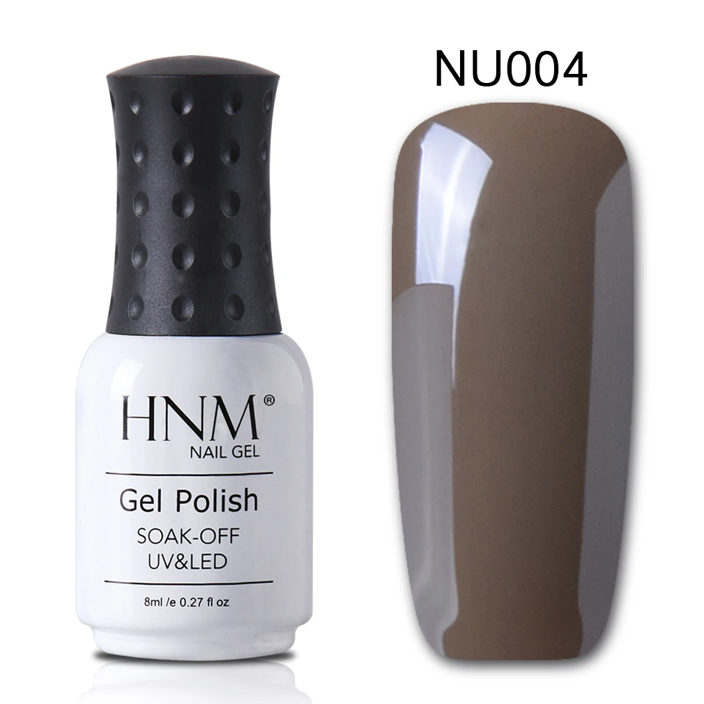 HNM УФ 8 мл УФ-гель для ногтей серый телесный цвет серия для дизайна ногтей замочить от лака Лак для рисования Гель лак основа верхнее покрытие - Цвет: NU004