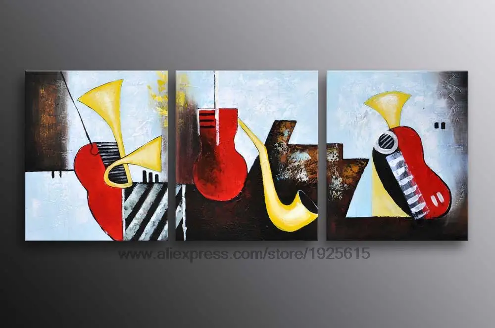 Abstract Oil Painting Dining Room Paintings Wall Decor La 3 pcs Sales