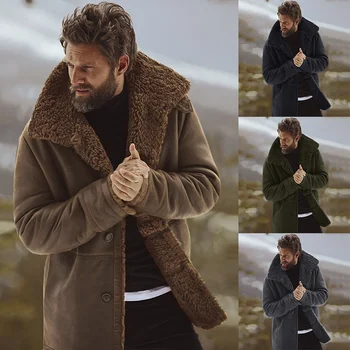 

2019 Winter Men Coat Fashion Brand Clothing Fleece Lined Thick Warm Woolen Overcoat Male Wool Blend Men's Coat Plus Size Presale