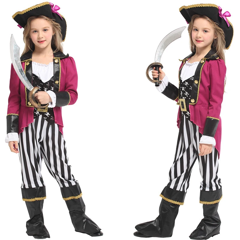 

Quality new 2018 children Halloween girl pirate costume masquerade jazz girls performance clothing cosplay role playing