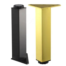 4 шт регулируемые по высоте квадратные мебельные ножки с винтами металлические Алюминиевые ножки стола золотая для шкафа дивана ноги оборудования резиновые ножки