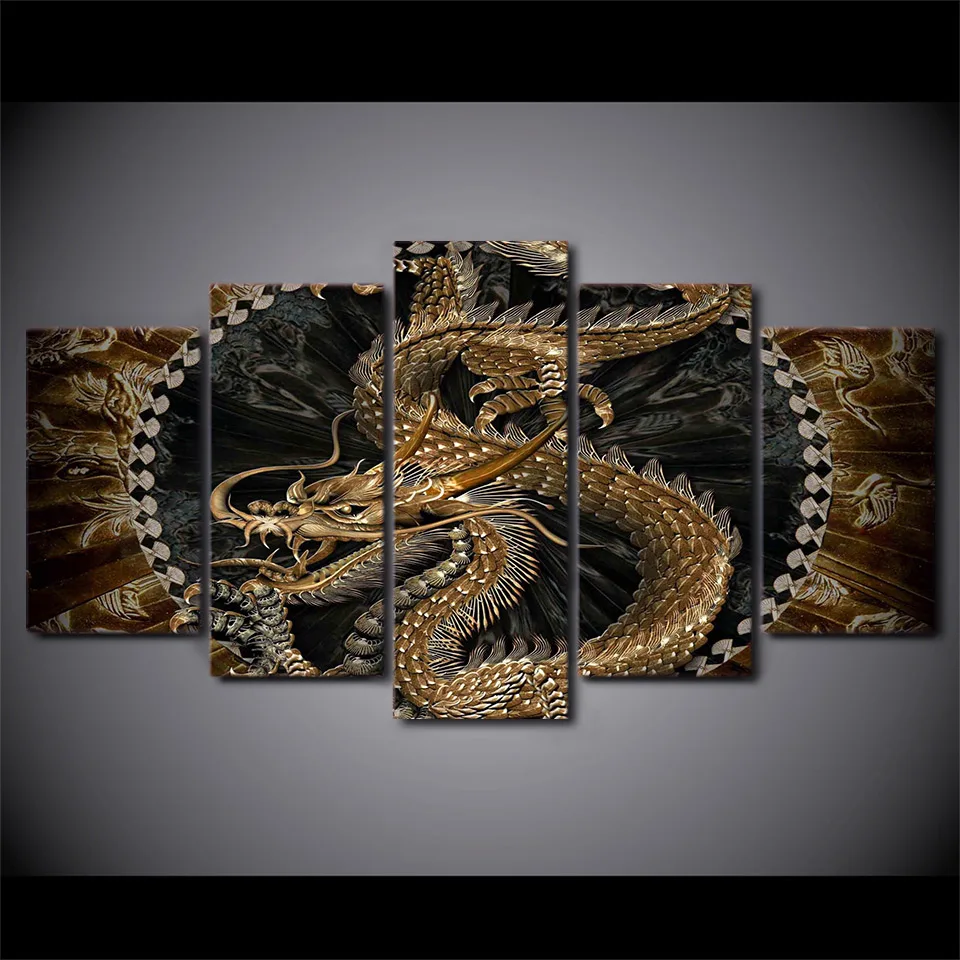 

HD Printed 5 piece canvas art chinese dragon painting livingroom decor wall canvas art Free shipping