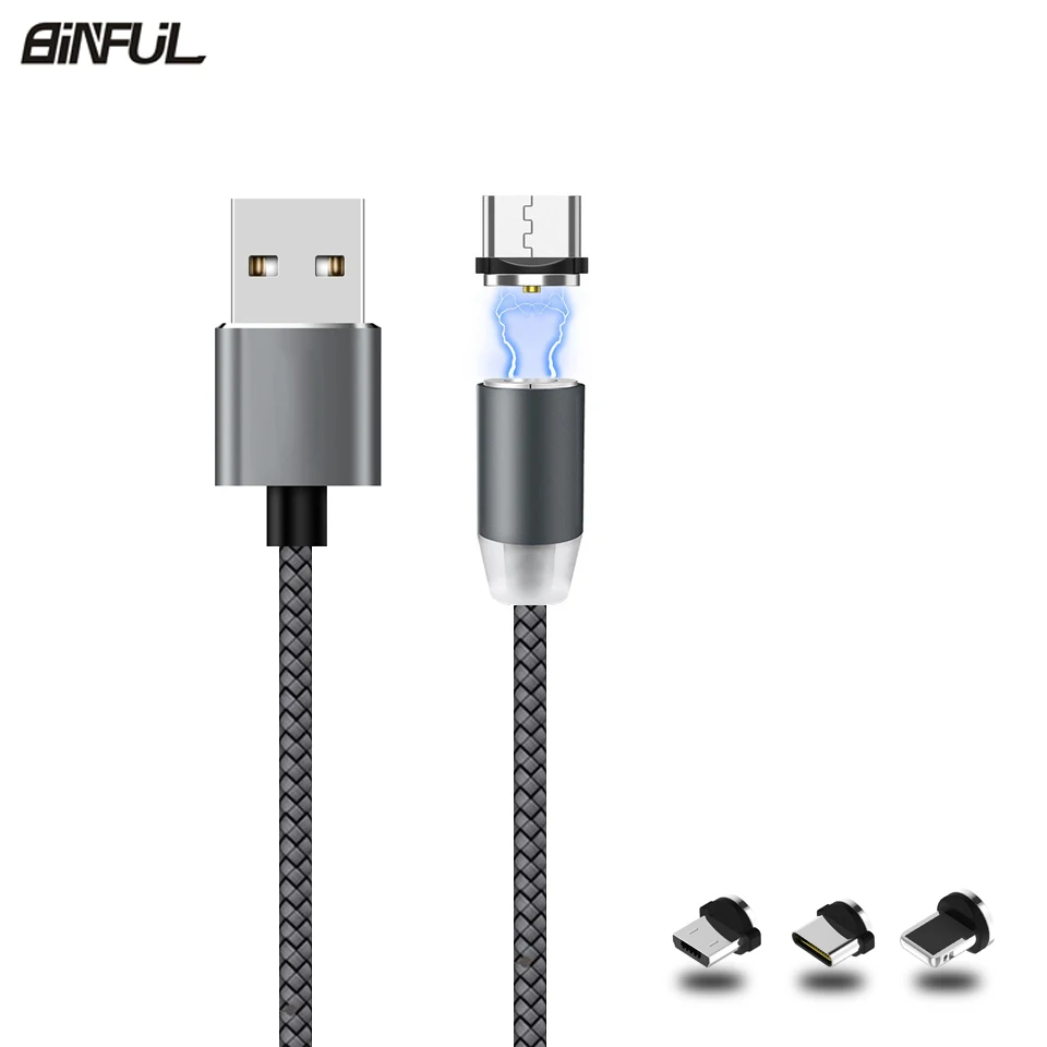 Магнитный зарядный кабель Micro USB 1 м/2 м магнитный для Samsung Galaxy A5/J5 2016 Xiaomi Redmi S2