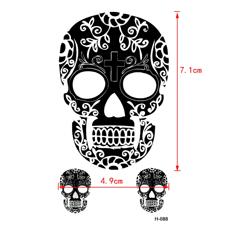 Новинка, временные татуировки с черепом, водостойкие Временные татуировки для тела, флеш-тату, тату для мужчин и wo мужчин, хна, тату