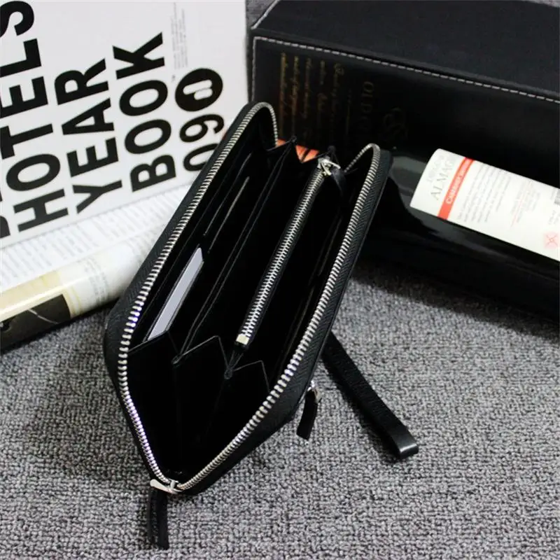 Goedkoop 2016 Nieuwe Aankomst vrouwen Portemonnee Echt Leer Hoge Capaciteit Lange Dames Portemonnees Met Rits Broekzak Kaarthouder Tas