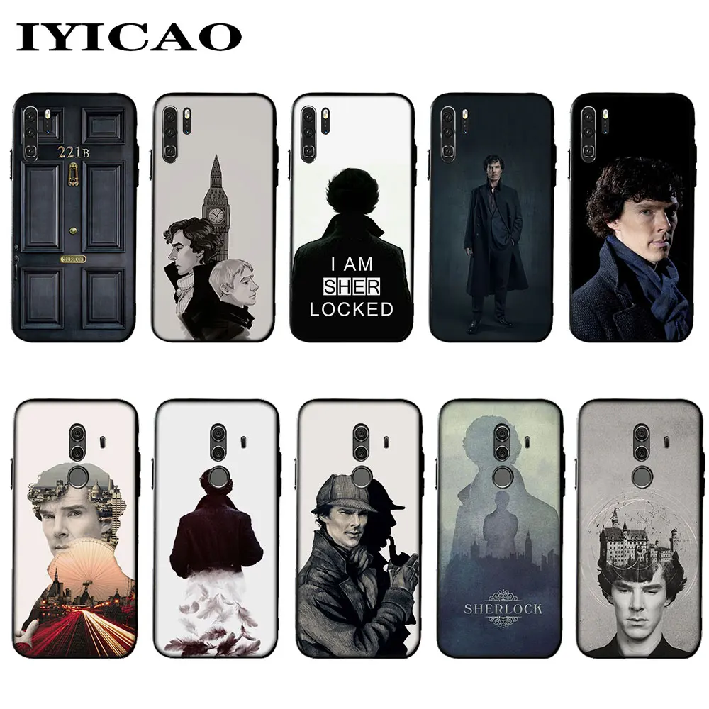 IYICAO Sherlock Holmes Soft Silicone Phone Case for Huawei Y5 Y6 2017 Y7 Prime 2018 Y9 2019 Mate 10 20 Pro Lite Cover |
