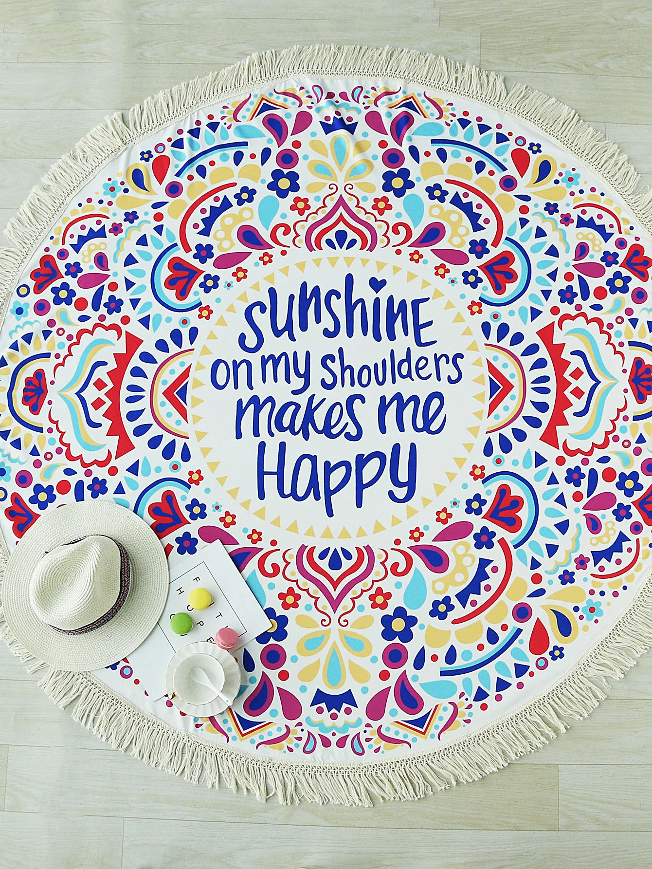 Donut Pizza Pineapple Large Round Microfiber Beach Towel