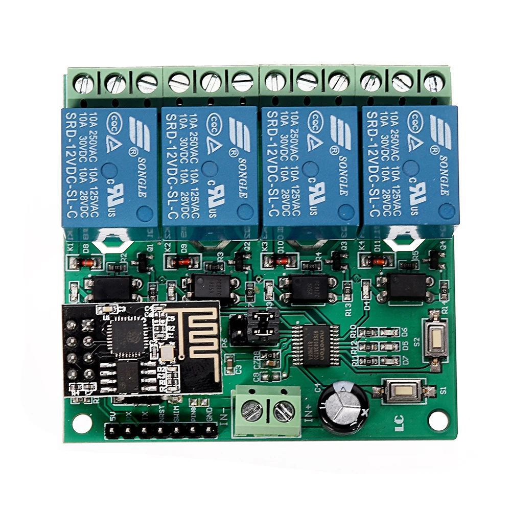 DC12V ESP8266 четыре WiFi реле канала IOT умный дом телефон приложение дистанционное управление переключатель