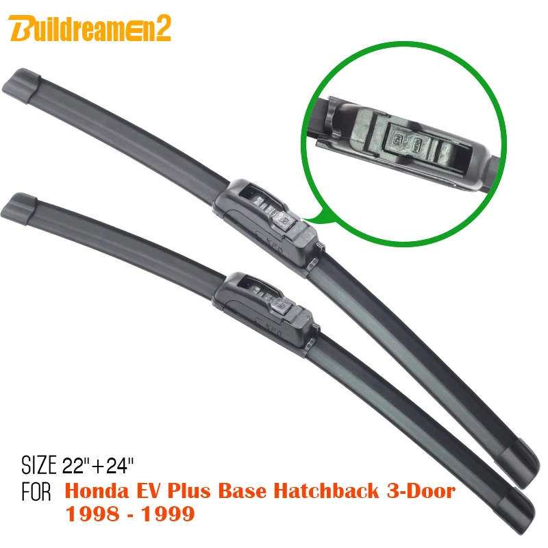 

Buildreamen2 1Pair Car Bracketless Windscreen Windshield Wiper Blade For Honda EV Plus Base Hatchback 3-Door 1998-1999