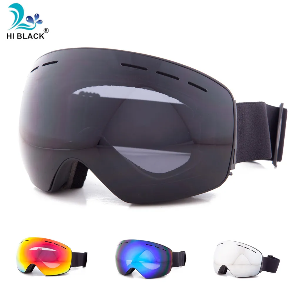HI BLACK Ski Goggles Double Layers Lens Skiing Anti fog UV400 Snowboard