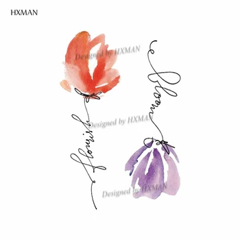 

HXMAN Flower Temporary Tattoo Sticker Waterproof Fashion Women Arm Fake Face Body Art 9.8X6cm Kids Adult Hand Tatoo P-041