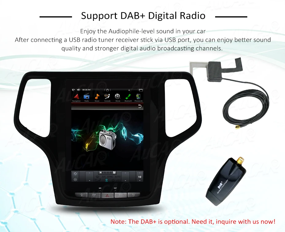 Best 2 DIN car radio Android 8.1 10.4" Tesla Style for Jeep Grand Cherokee 2014 2015 2016 2017 2018 1 DIN cassette player stereo HDMI 12