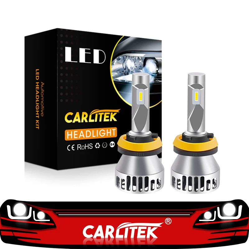 

CARLitek 2pcs automotivo farol led H 11 8 9 10000LM Car Led Headlight Bulb Kits 60W 6000K Mini car lamp Fog Lights 12V 24V
