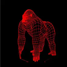 Орангутанги светодиодный 7 видов цветов Изменение 3D свет bulbing шимпанзе лампы творческий фигурку игрушки Рождество