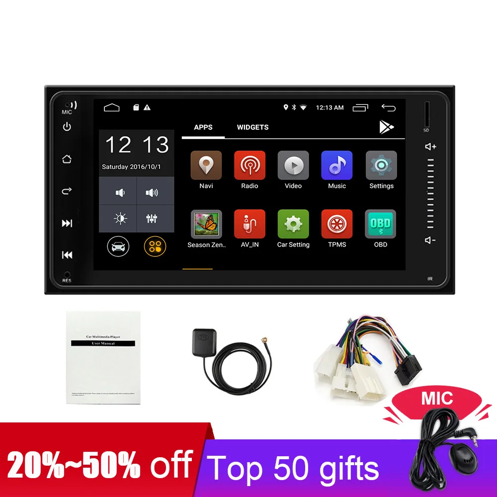 2Din Android 6 0 Авто Радио Стерео 7 &quotсенсорный высокой четкости 1024X600 gps навигация Bluetooth