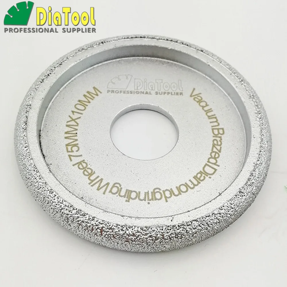 Diatool 4 шт. Dia75mm ВАКУУМНОЙ ПАЙКИ DIAMOND выпуклых профиля колеса Шлифовальный круг для камня artificialstone ceremics Стекло бетона