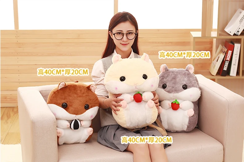 Cartoon Backpack Cute Hamster Plush Backpack Rabbit Plush Shoulder Bag