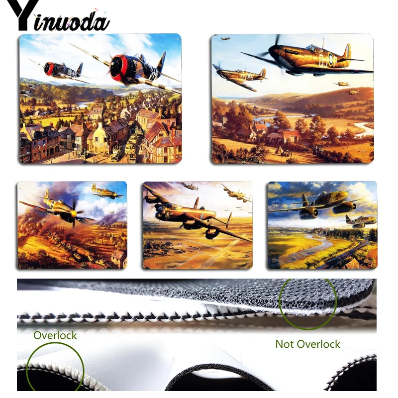 

Yinuoda Oil painting aircraft Laptop Computer Mousepad Size for 18x22x0.2cm Gaming Mousepads